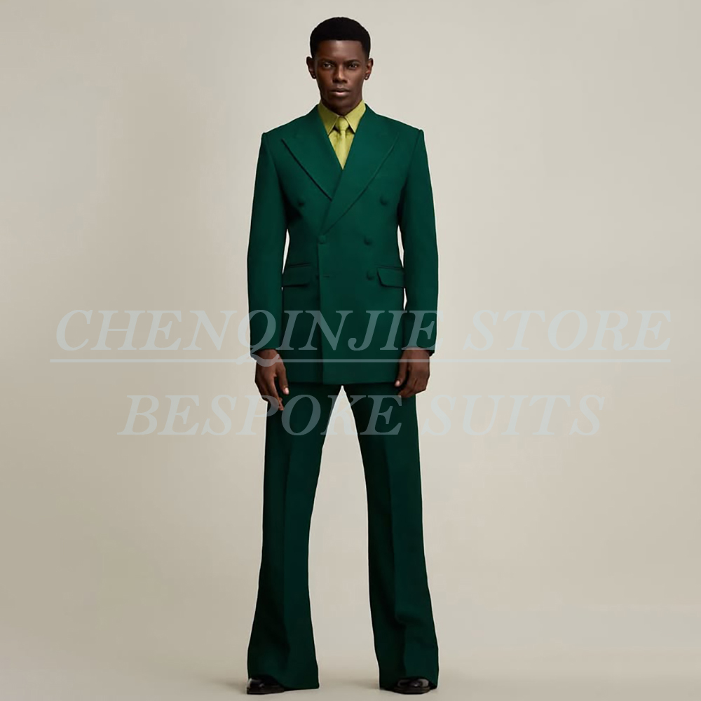 Men Formal Wear Pants - Trajes de Hombre Verdes de Lujo,