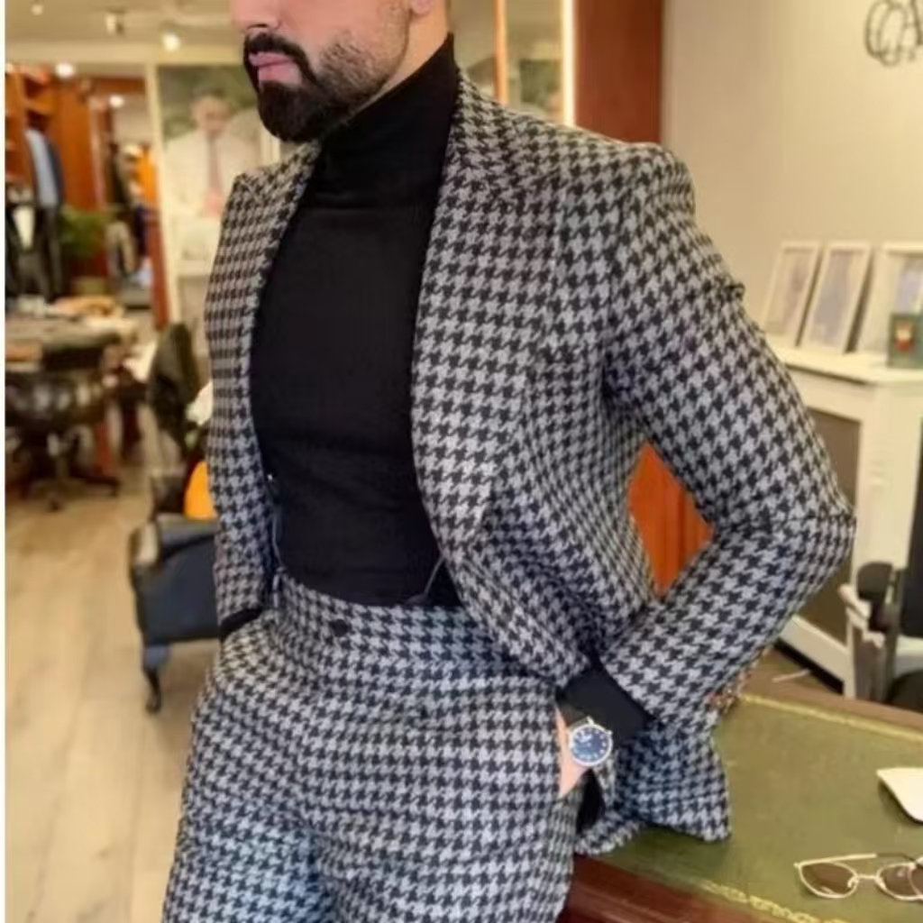Traje Vintage de pata de gallo - Men Formal Wear Pants reseña y precio