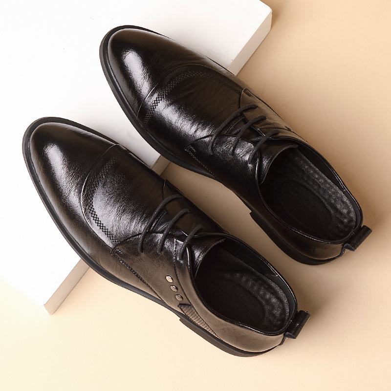 Zapatos Oxford de cuero con de - Men Formal Wear Dress reseña y precio