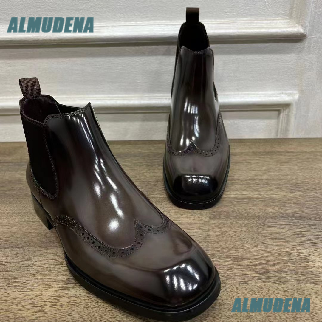 Botas Chelsea Brogue Marrones  - Men'S Formal Style reseña y precio