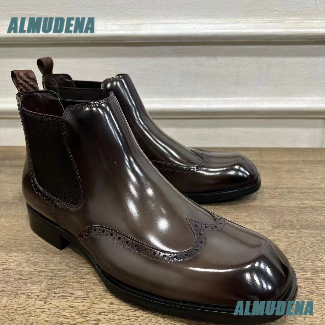 Botas Chelsea Brogue Marrones  - Men'S Formal Style reseña y precio
