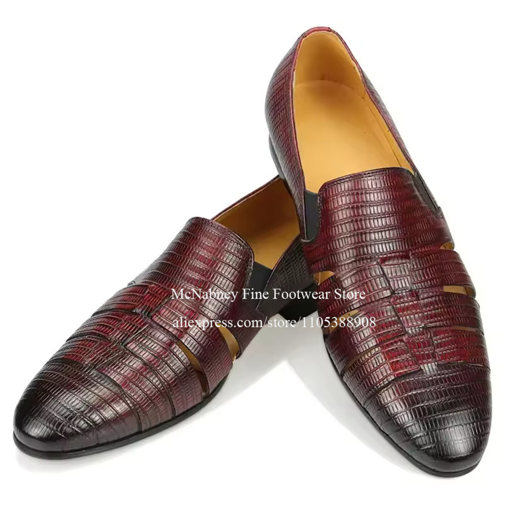 Mocasines de Cuero de Lagarto  - Men Formal Wear Dress reseña y precio