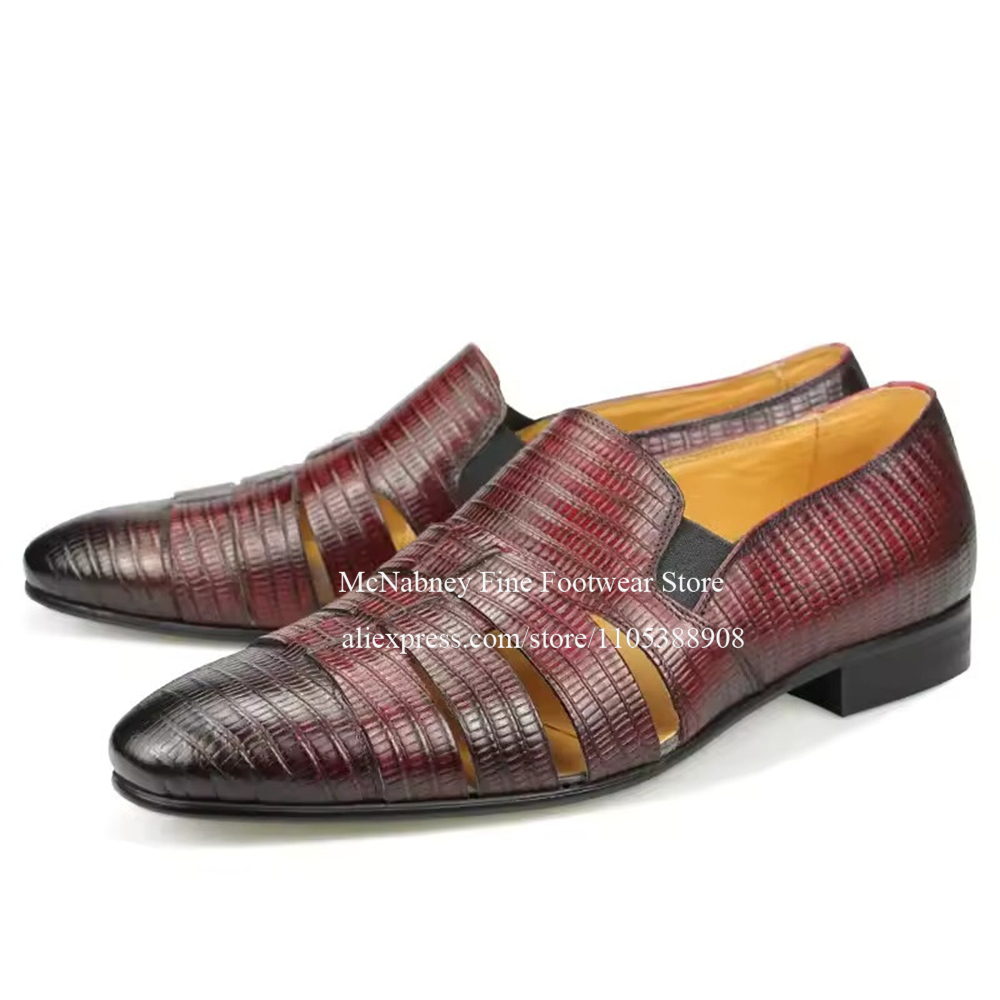 Mocasines de Cuero de Lagarto  - Men Formal Wear Dress reseña y precio