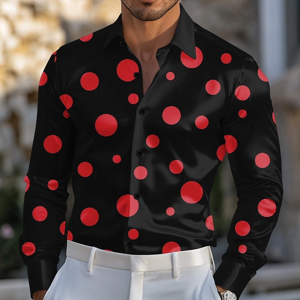 Camisa de lunares geométrica p - Men'S Holiday Formal Wear reseña y precio