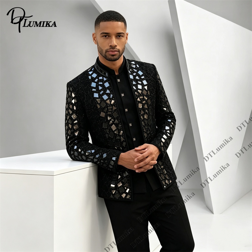 Traje de hombre negro con cuel - Men Formal Wear Pants reseña y precio