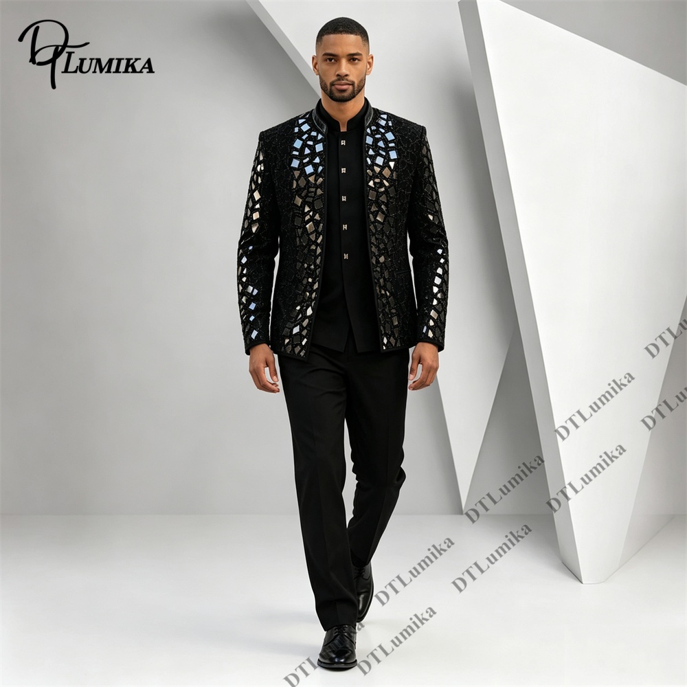 Traje de hombre negro con cuel - Men Formal Wear Pants reseña y precio