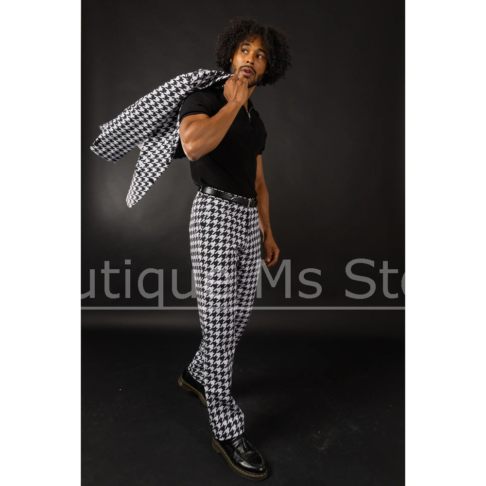 Traje de pata de gallo blanco  - Men Formal Wear Fashion reseña y precio