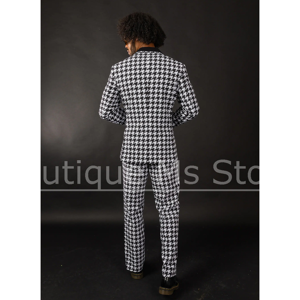 Traje de pata de gallo blanco  - Men Formal Wear Fashion reseña y precio