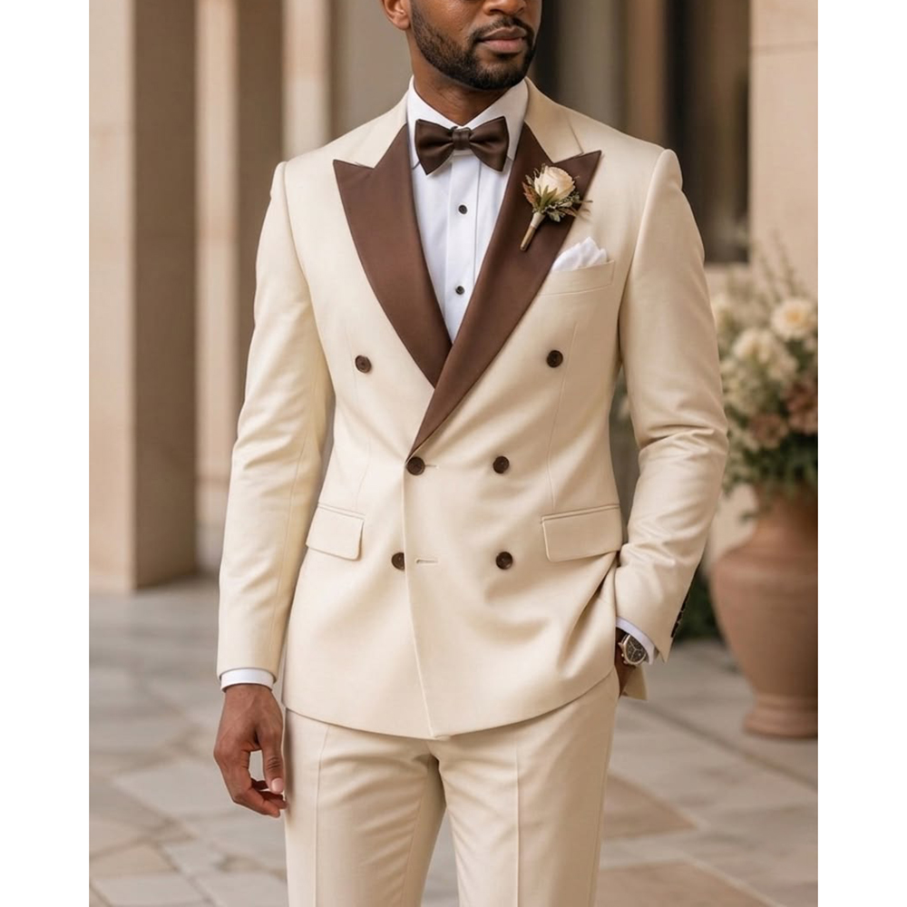 Traje de esmoquin de doble bot - Men Formal Wear Fashion reseña y precio